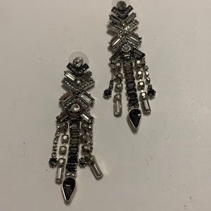 Long silver Stella & Dot earrings